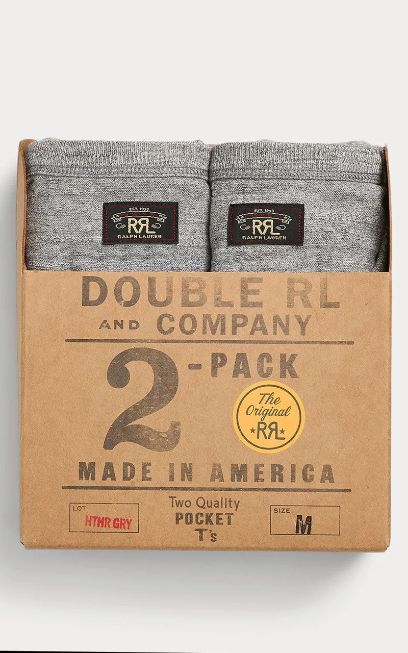 RRL 2-Pack Garment-Dyed Pocket Tees Grey Heather sold by Cultizm product image thumbnail 2