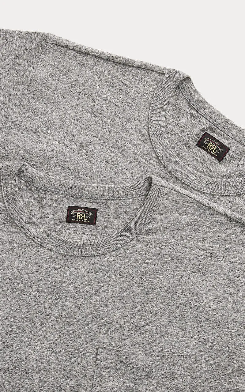 RRL 2-Pack Garment-Dyed Pocket Tees Grey Heather sold by Cultizm product image thumbnail 3