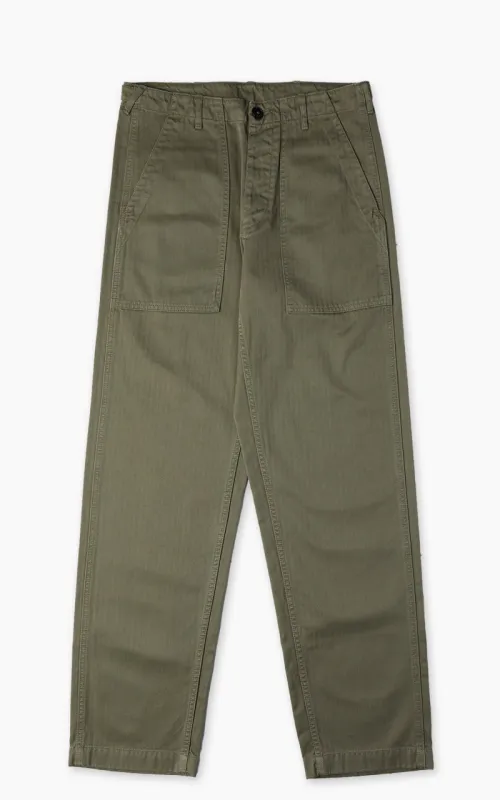 Fortela New Fatigue Pants Herringbone Green sold by Cultizm