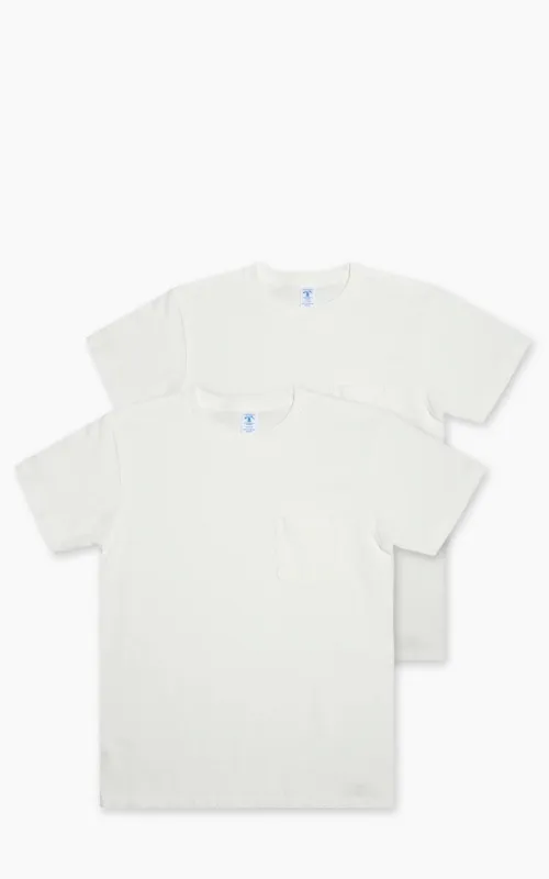 Velva Sheen Crew Neck Pocket Tee 2-Pack White sold by Cultizm