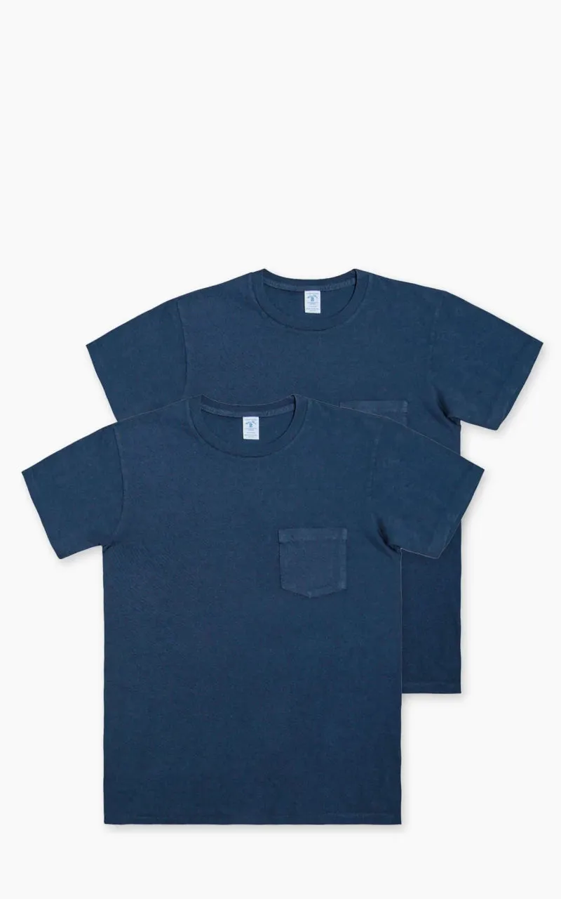 Velva Sheen Crew Neck Pocket Tee 2-Pack Navy sold by Cultizm