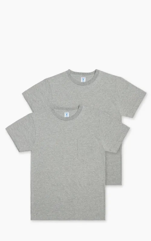 Velva Sheen Crew Neck Pocket Tee 2-Pack Heather Grey sold by Cultizm
