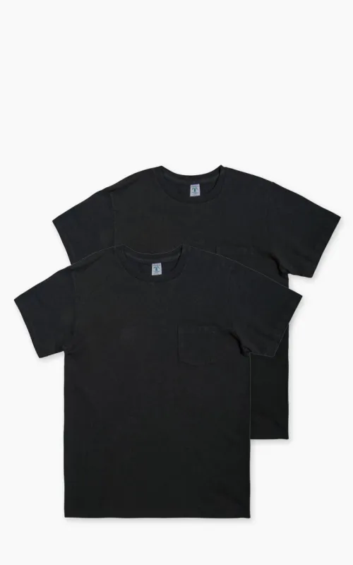Velva Sheen Crew Neck Pocket Tee 2-Pack Black sold by Cultizm