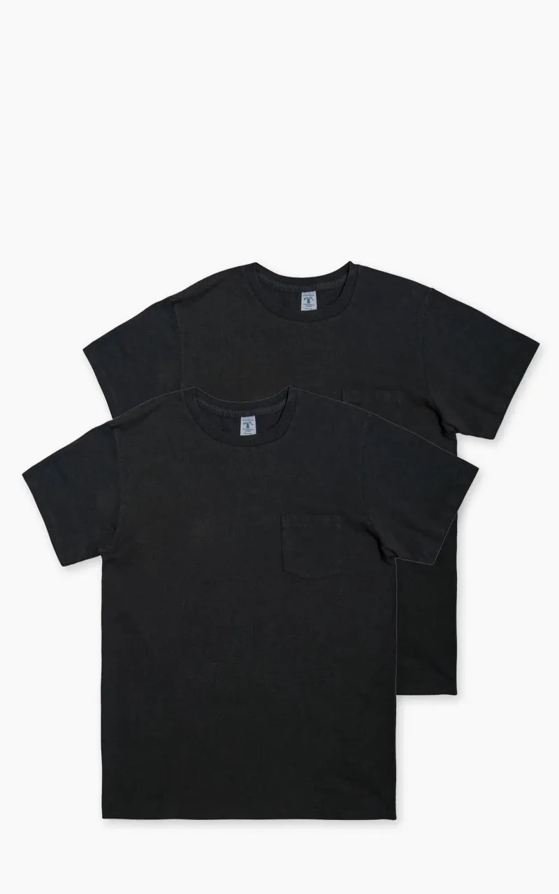 Velva Sheen Crew Neck Pocket Tee 2-Pack Black sold by Cultizm