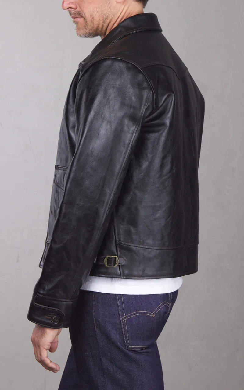 Double Helix Classic 1920s Horsehide Leather Jacket Black sold by Cultizm product image thumbnail 3