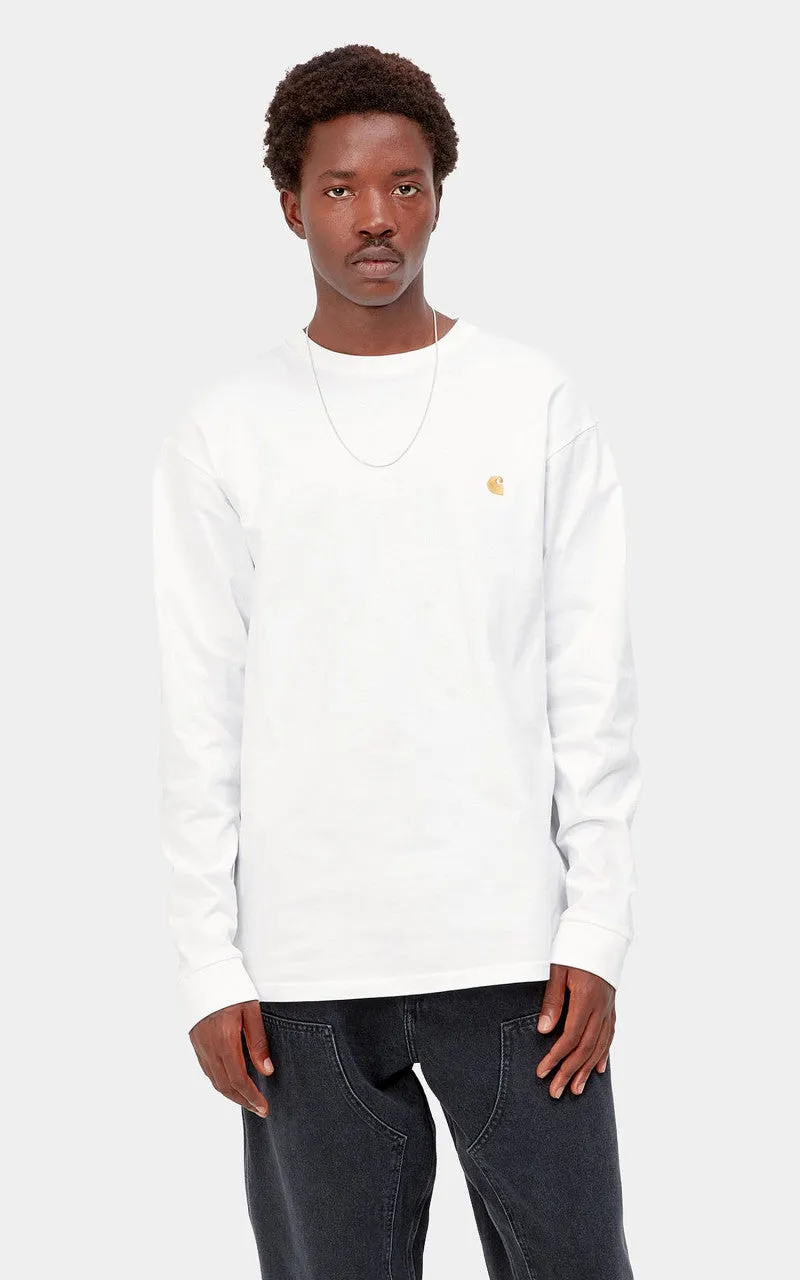 Carhartt WIP L/S Chase T-Shirt White/Gold sold by Cultizm product image thumbnail 2