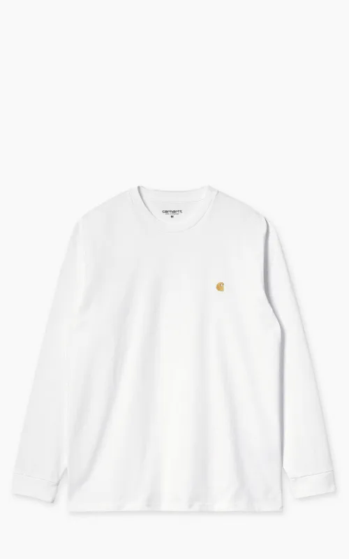Carhartt WIP L/S Chase T-Shirt White/Gold sold by Cultizm