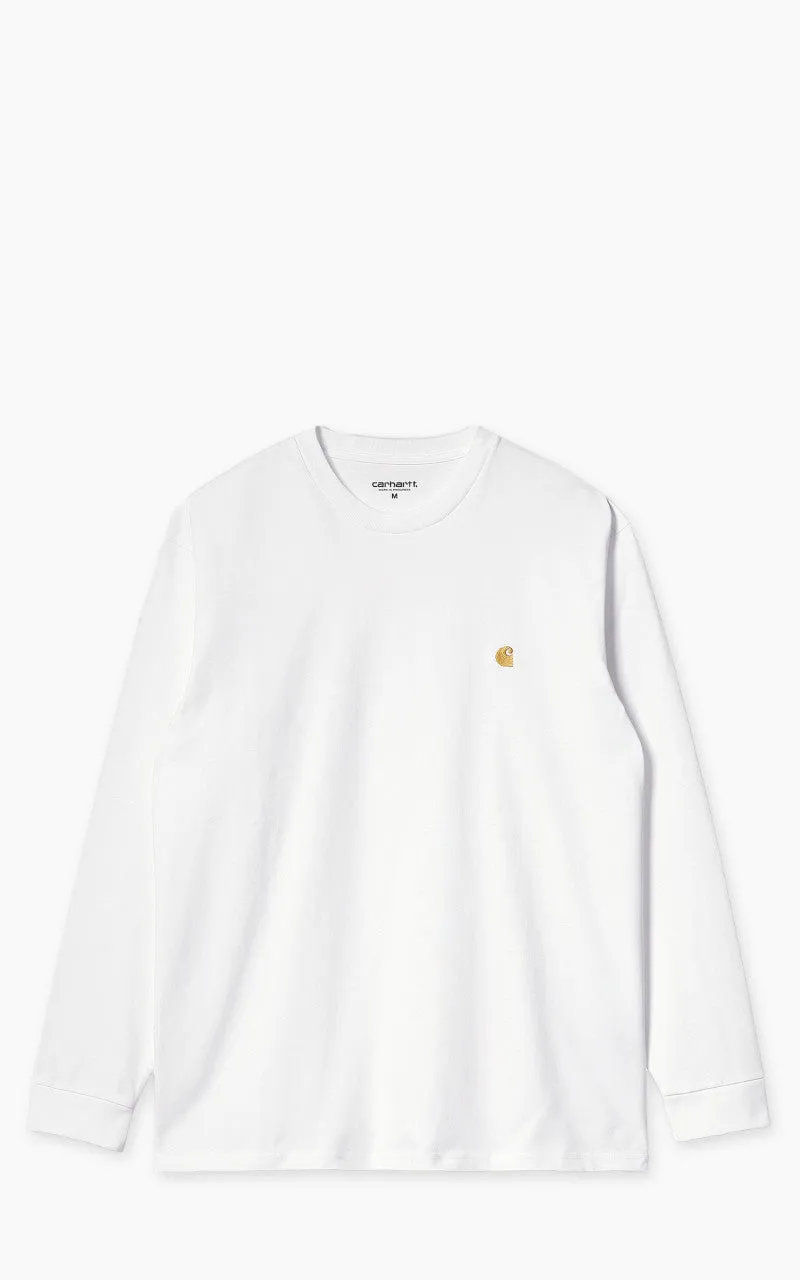 Carhartt WIP L/S Chase T-Shirt White/Gold sold by Cultizm