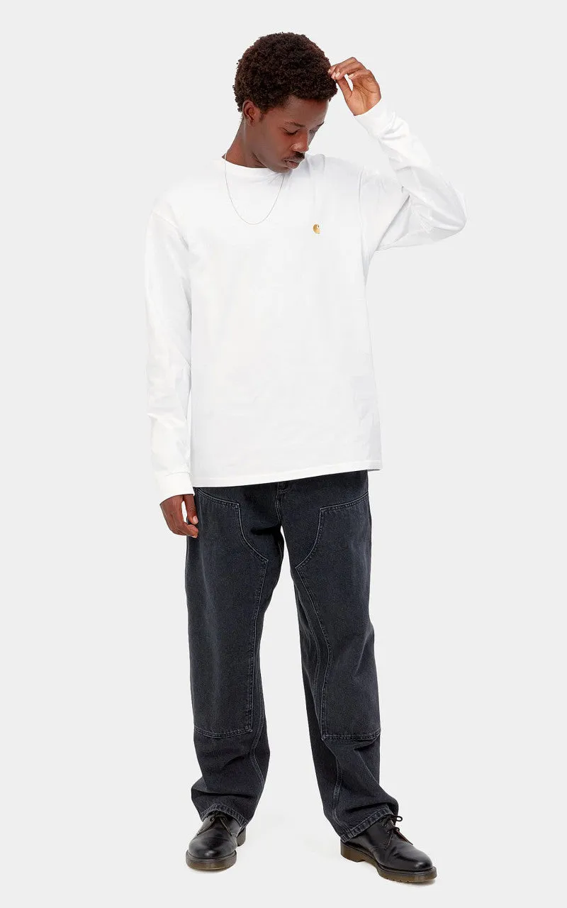 Carhartt WIP L/S Chase T-Shirt White/Gold sold by Cultizm product image thumbnail 4