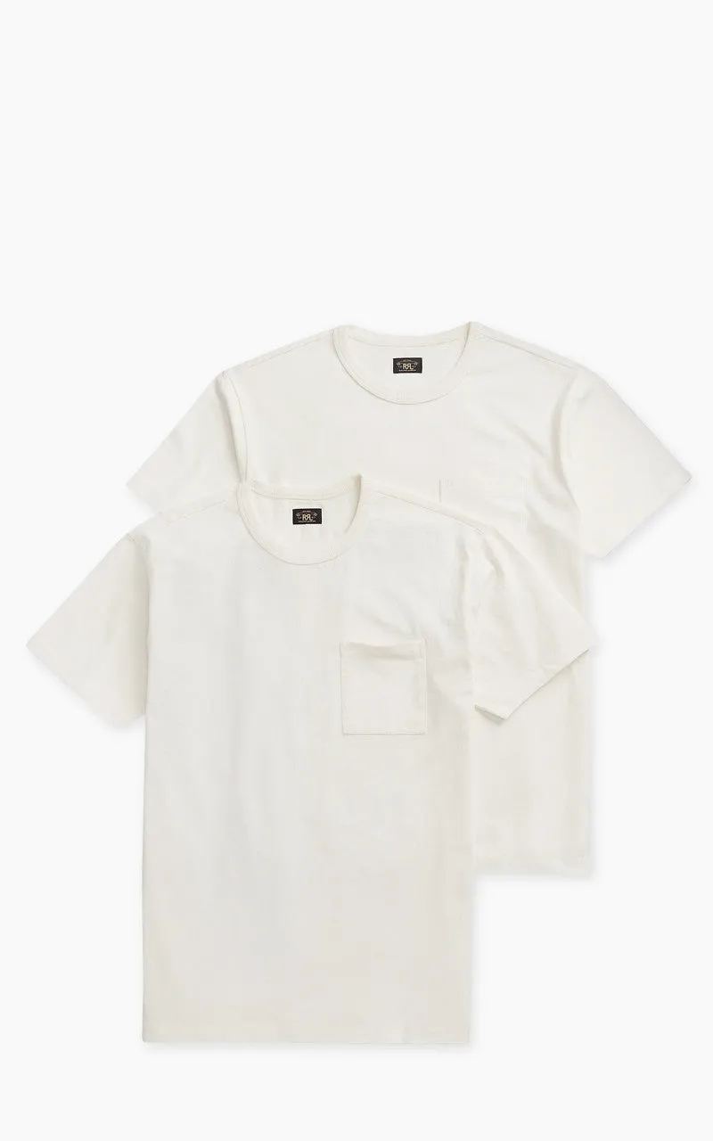 RRL 2-Pack Garment-Dyed Pocket Tees Warm White sold by Cultizm