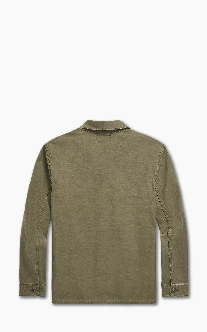 RRL Regiment Reverse Sateen Overshirt Olive sold by Cultizm product image thumbnail 3