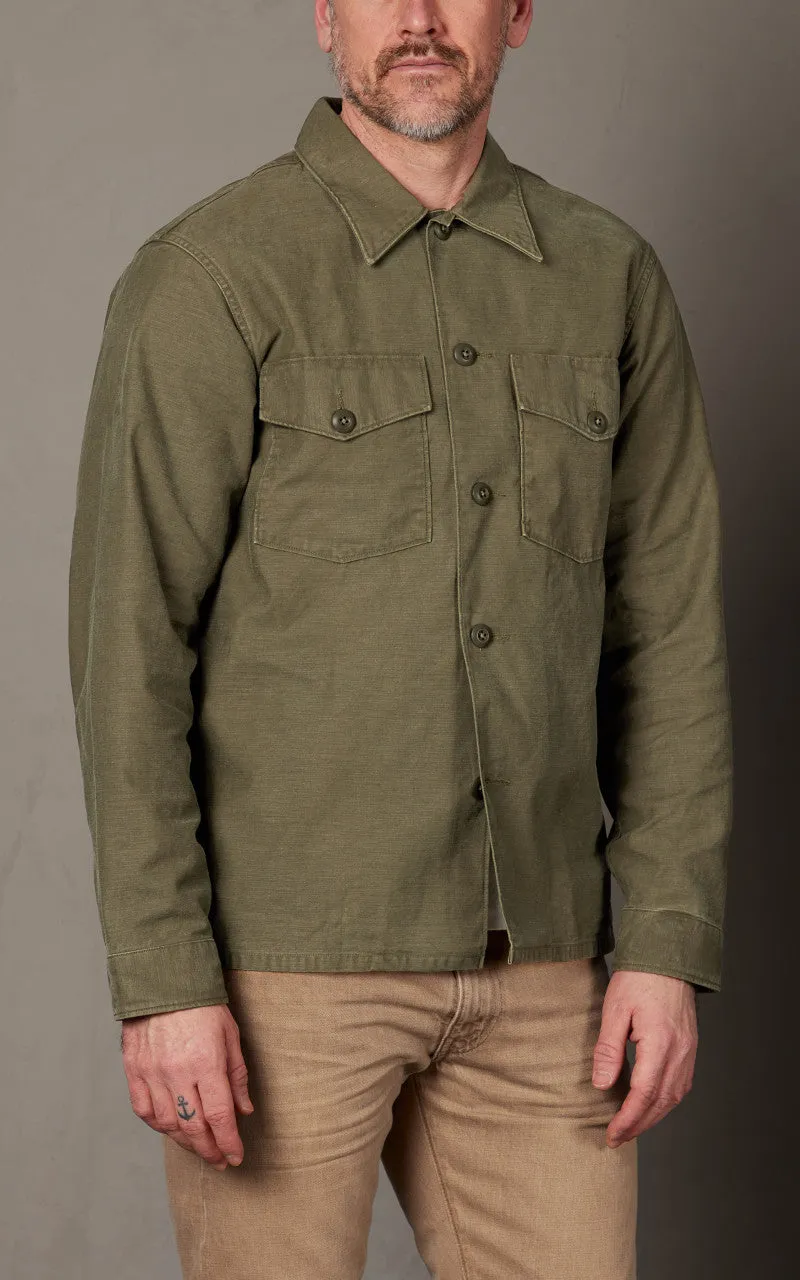 RRL Regiment Reverse Sateen Overshirt Olive sold by Cultizm product image thumbnail 4