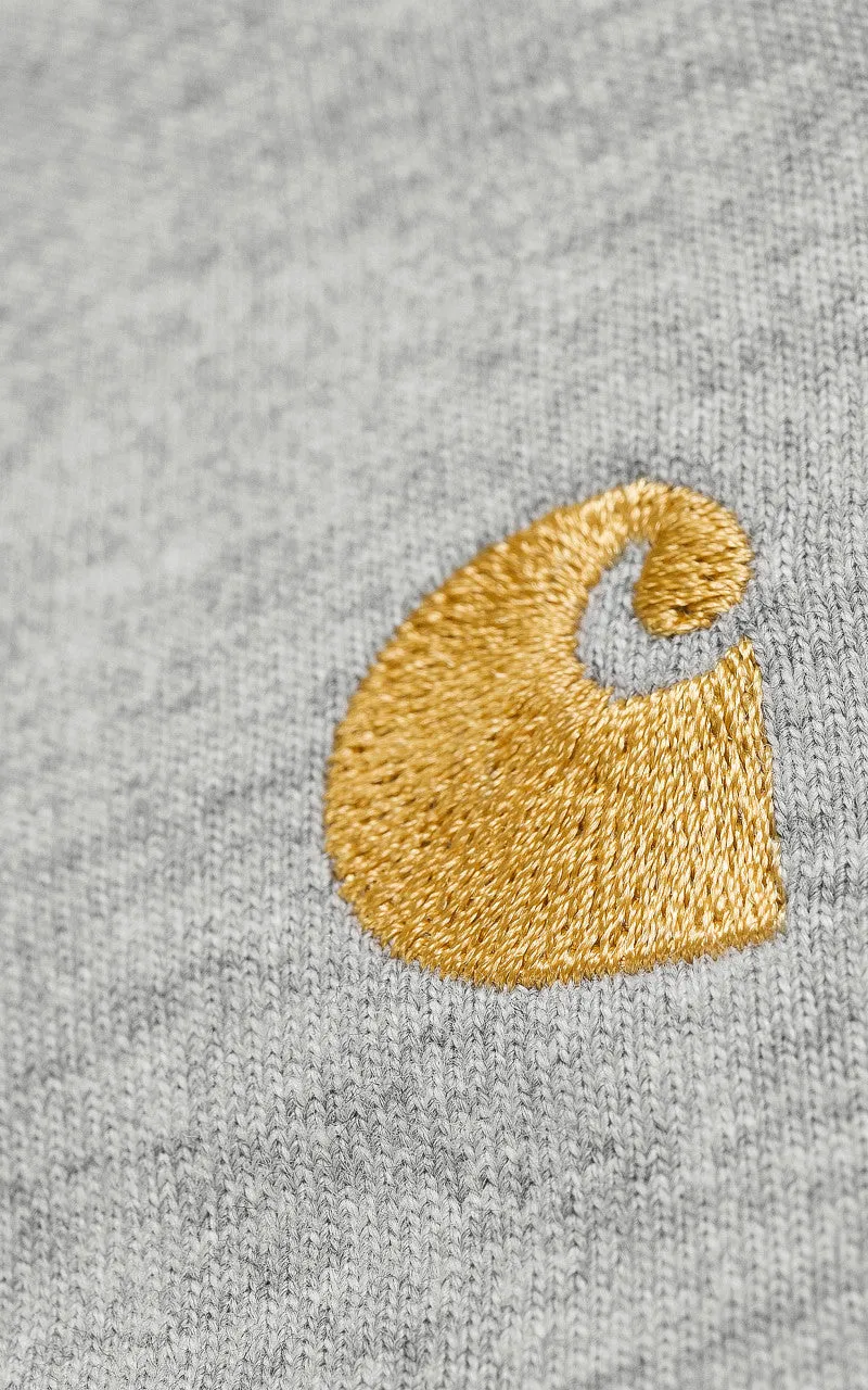 Carhartt WIP L/S Chase T-Shirt Grey Heather/Gold sold by Cultizm product image thumbnail 3