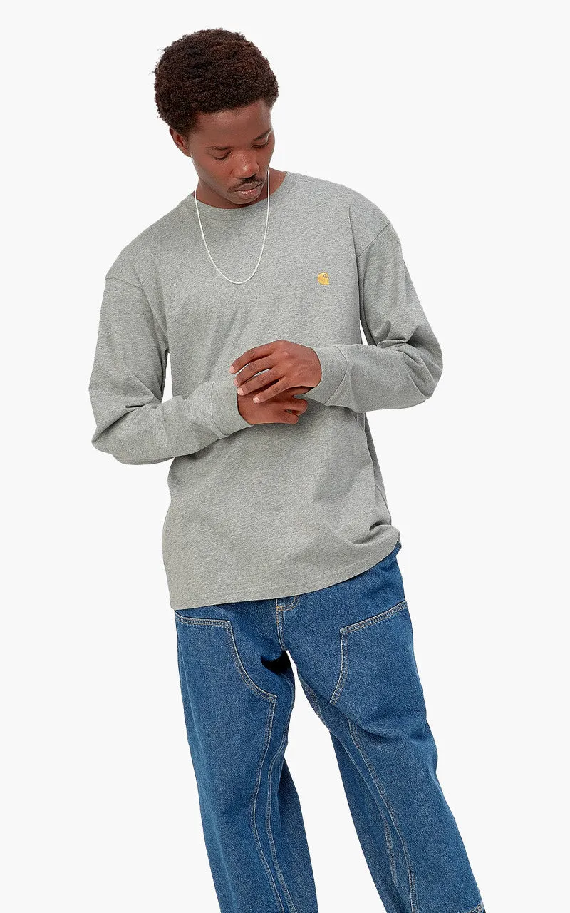 Carhartt WIP L/S Chase T-Shirt Grey Heather/Gold sold by Cultizm product image thumbnail 2
