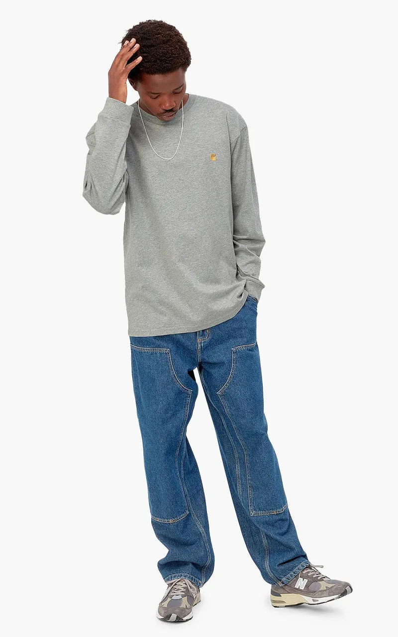 Carhartt WIP L/S Chase T-Shirt Grey Heather/Gold sold by Cultizm product image thumbnail 4