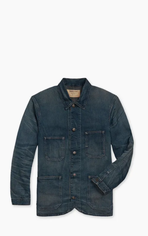 RRL Engineer Denim Jacket Cotton-Linen Torrington Wash sold by Cultizm