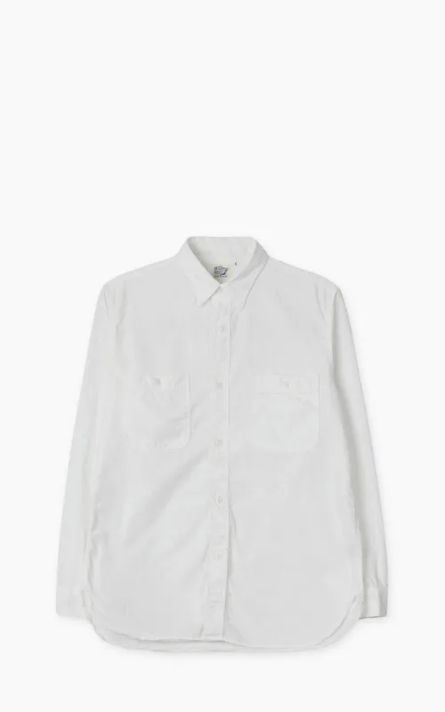 Orslow Chambray Work Shirt White sold by Cultizm