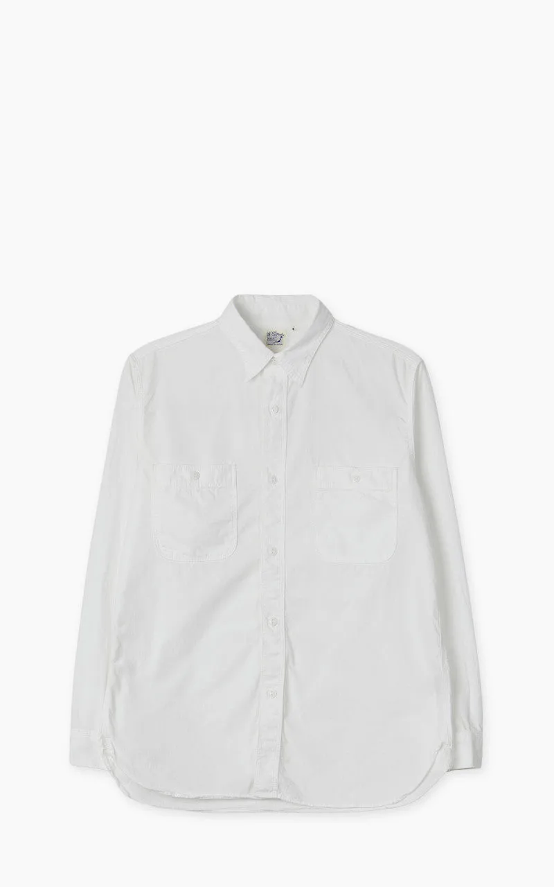 Orslow Chambray Work Shirt White sold by Cultizm