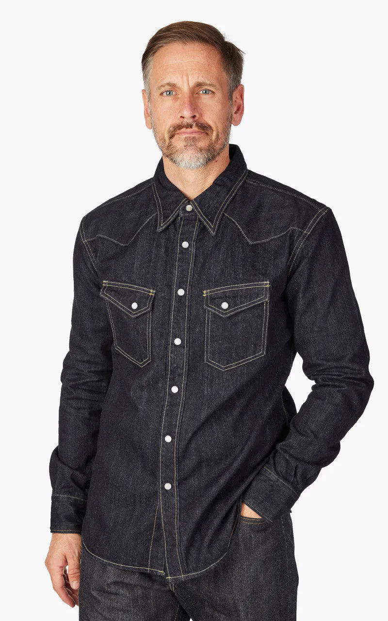 The Flat Head FN-SDW-001L Denim Western Shirt Selvedge Indigo sold by Cultizm product image thumbnail 3