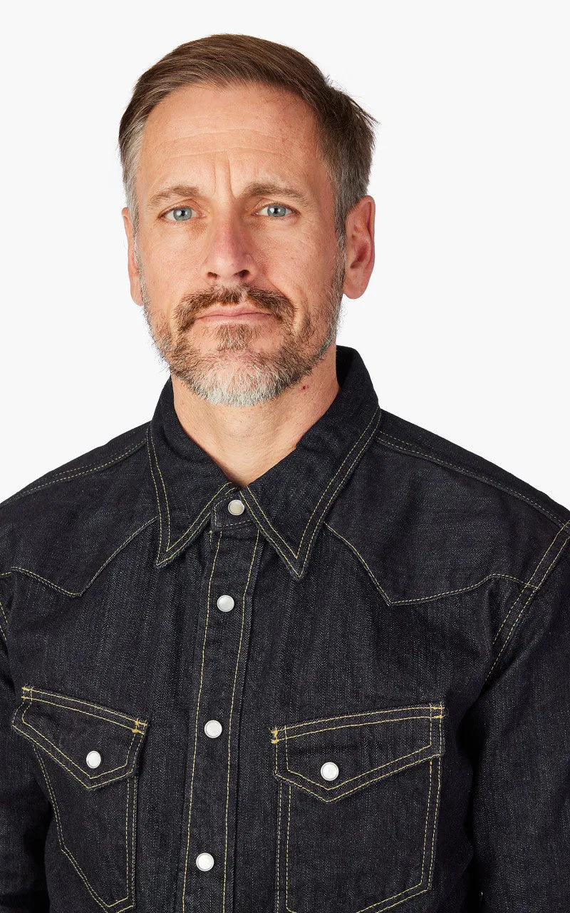 The Flat Head FN-SDW-001L Denim Western Shirt Selvedge Indigo sold by Cultizm product image thumbnail 4