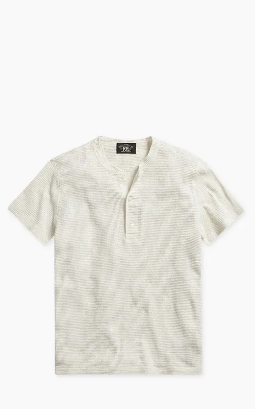 RRL Waffle-Knit Henley Shirt Paper White sold by Cultizm