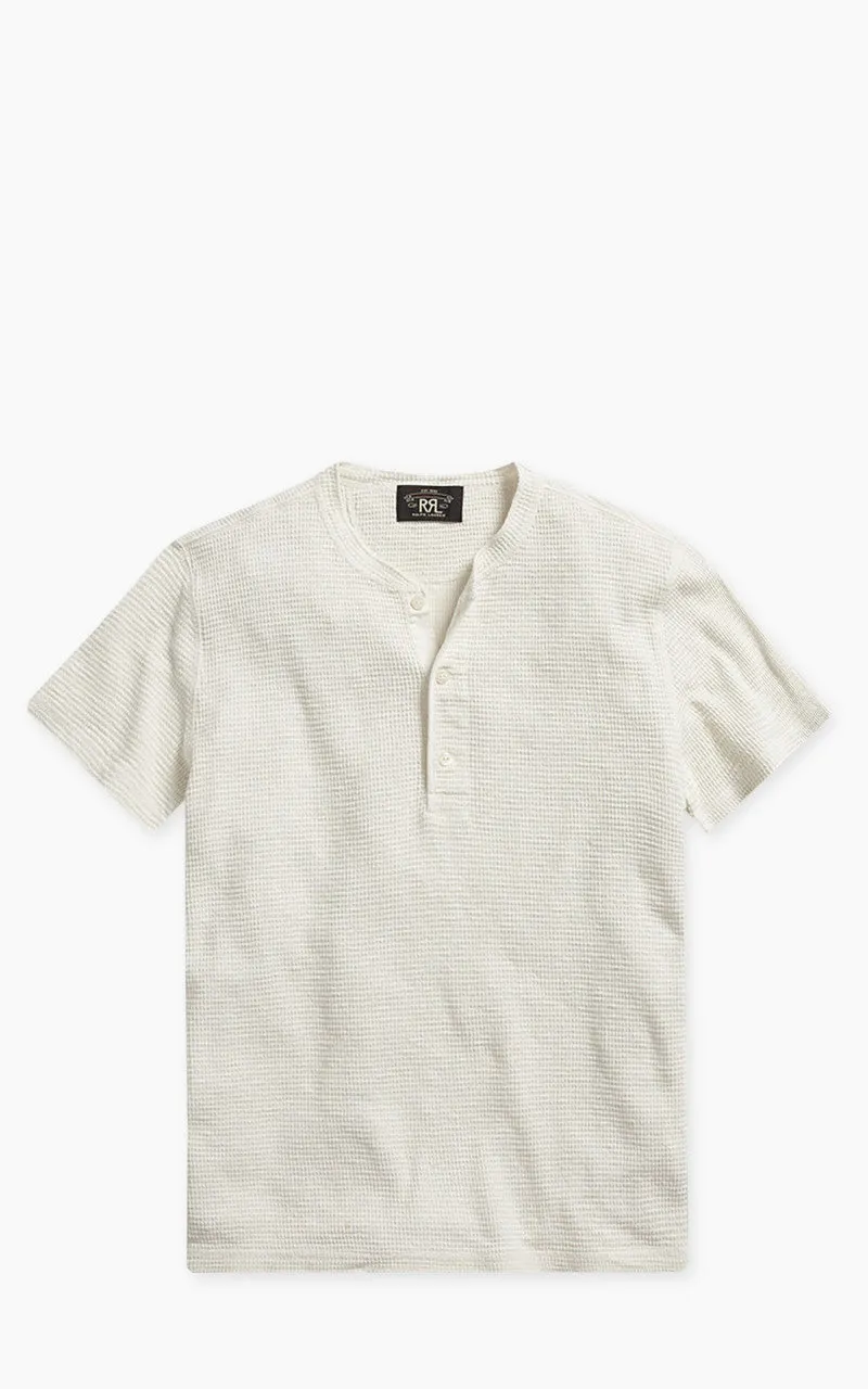 RRL Waffle-Knit Henley Shirt Paper White sold by Cultizm
