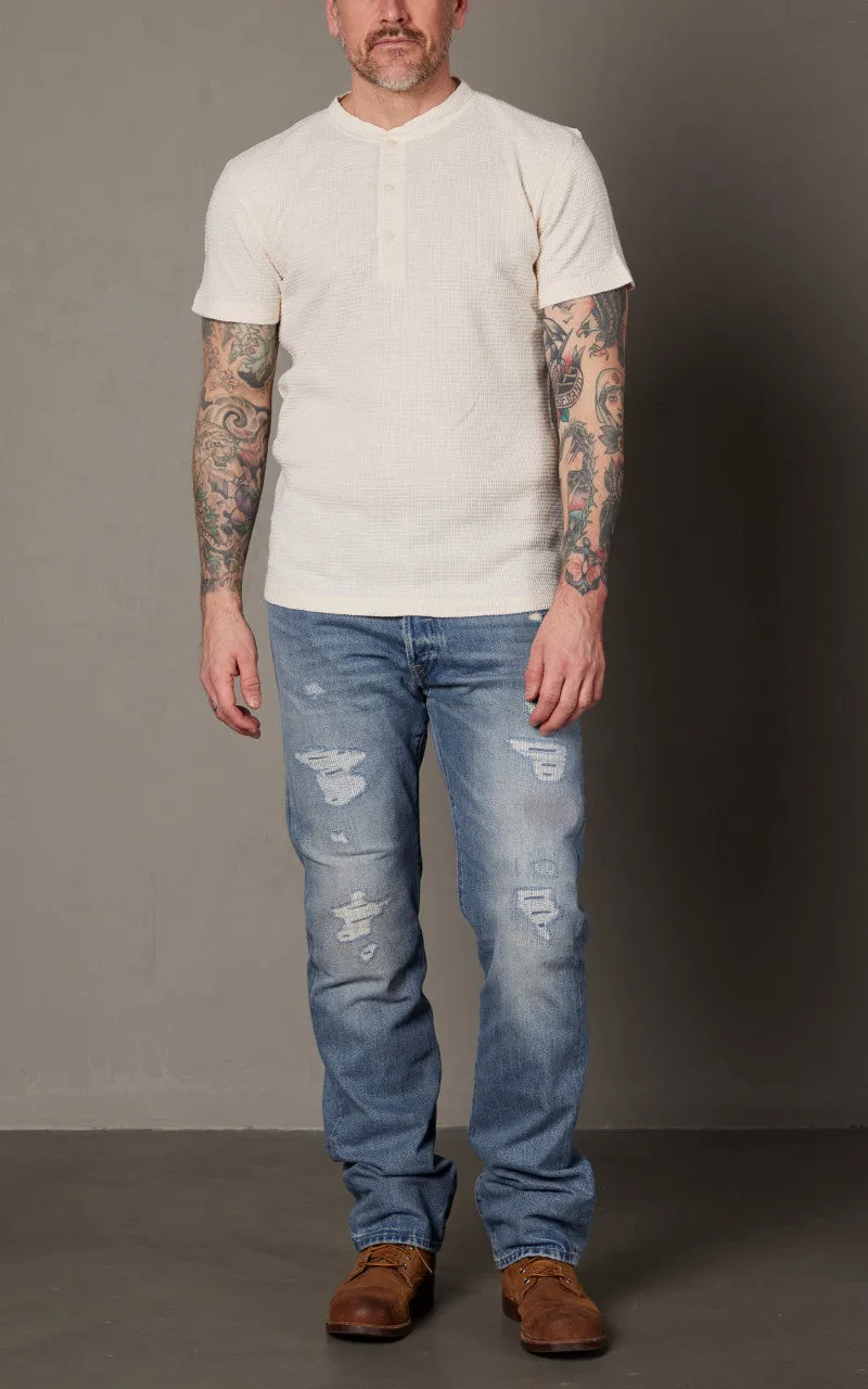 RRL Waffle-Knit Henley Shirt Paper White sold by Cultizm product image thumbnail 2