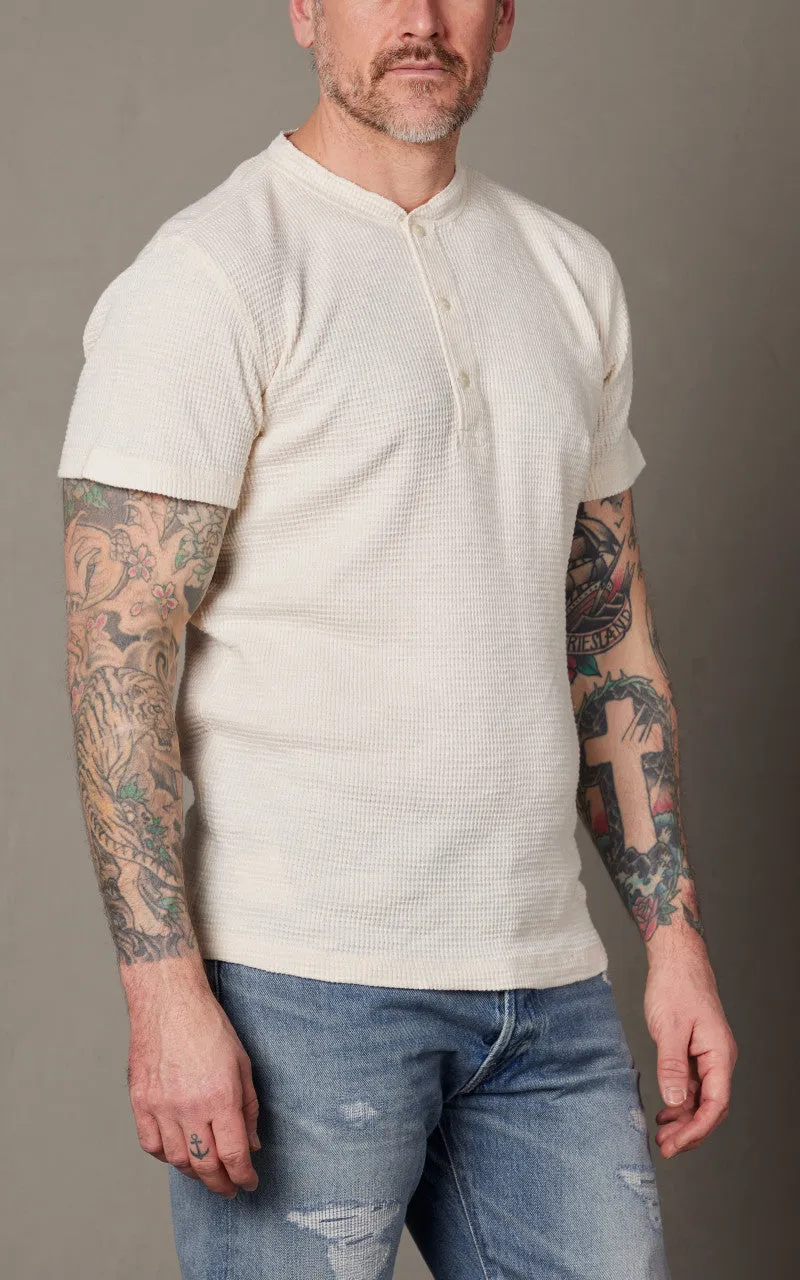 RRL Waffle-Knit Henley Shirt Paper White sold by Cultizm product image thumbnail 4