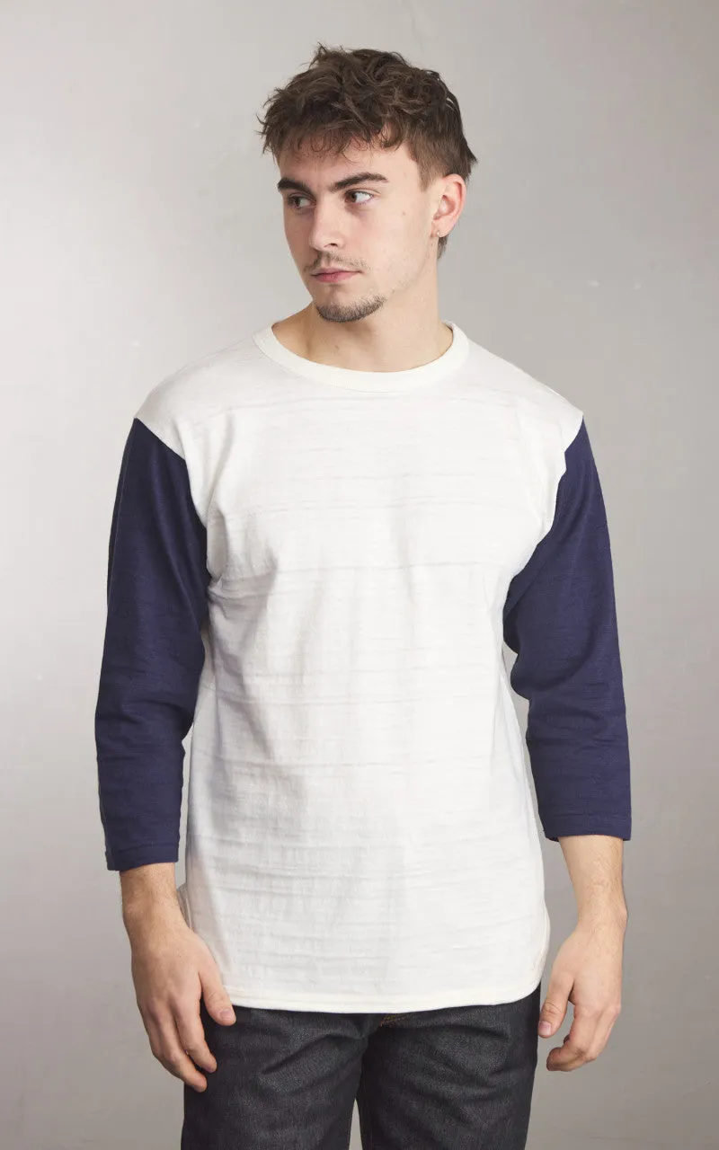 Warehouse & Co. Lot 4800 Three Quarter Baseball T-Shirt Cream/Navy sold by Cultizm product image thumbnail 2