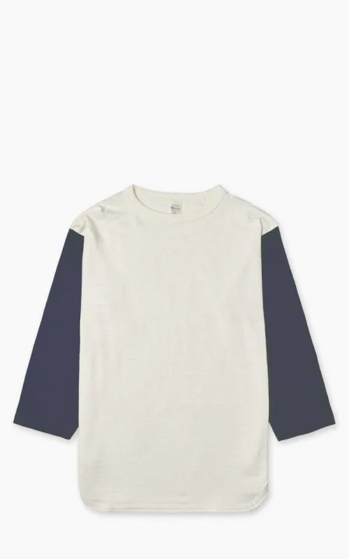 Warehouse & Co. Lot 4800 Three Quarter Baseball T-Shirt Cream/Navy made by WAREHOUSE & CO.