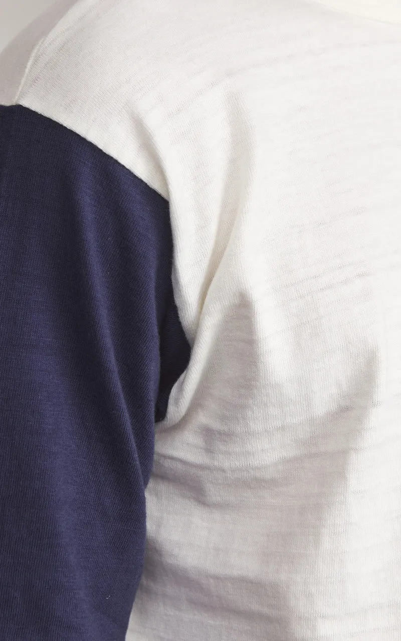 Warehouse & Co. Lot 4800 Three Quarter Baseball T-Shirt Cream/Navy sold by Cultizm product image thumbnail 4