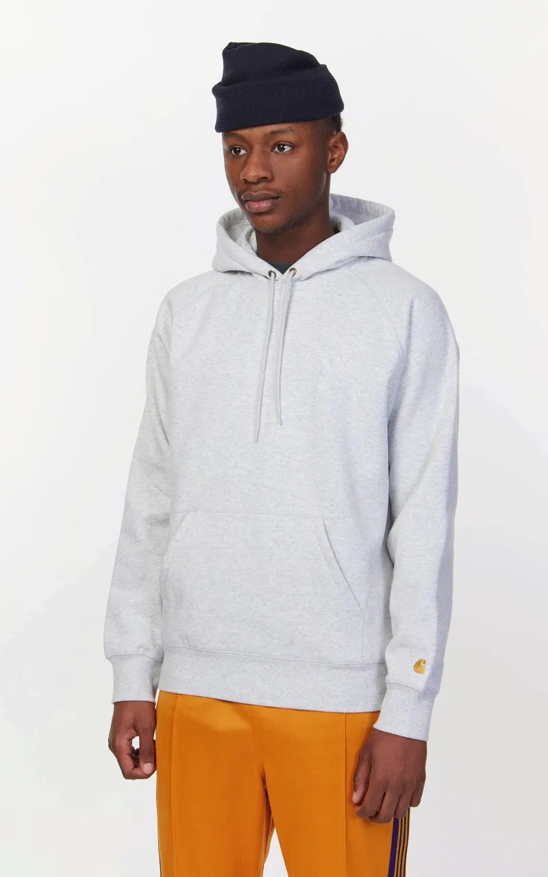 Carhartt WIP Hooded Chase Sweatshirt Ash Heather/Gold sold by Cultizm product image thumbnail 4
