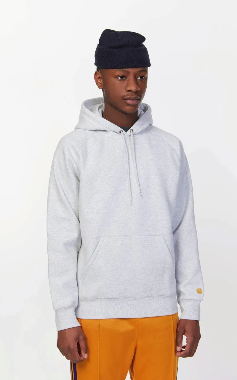Carhartt WIP Hooded Chase Sweatshirt Ash Heather/Gold sold by Cultizm product image thumbnail 5