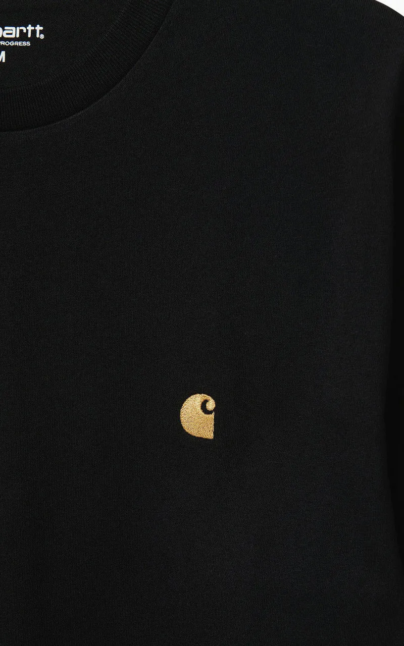 Carhartt WIP L/S Chase T-Shirt Black/Gold sold by Cultizm product image thumbnail 3