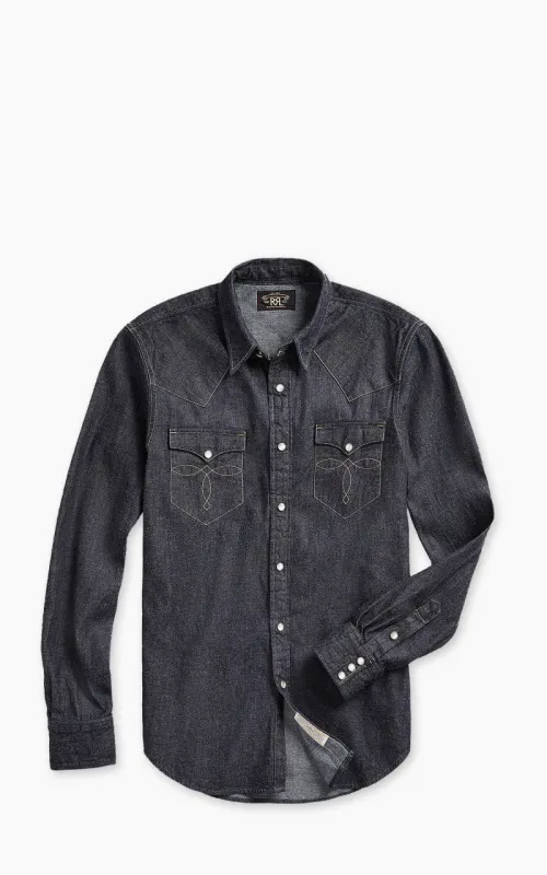 RRL Buffalo Western Shirt Denim Indigo Rinse sold by Cultizm