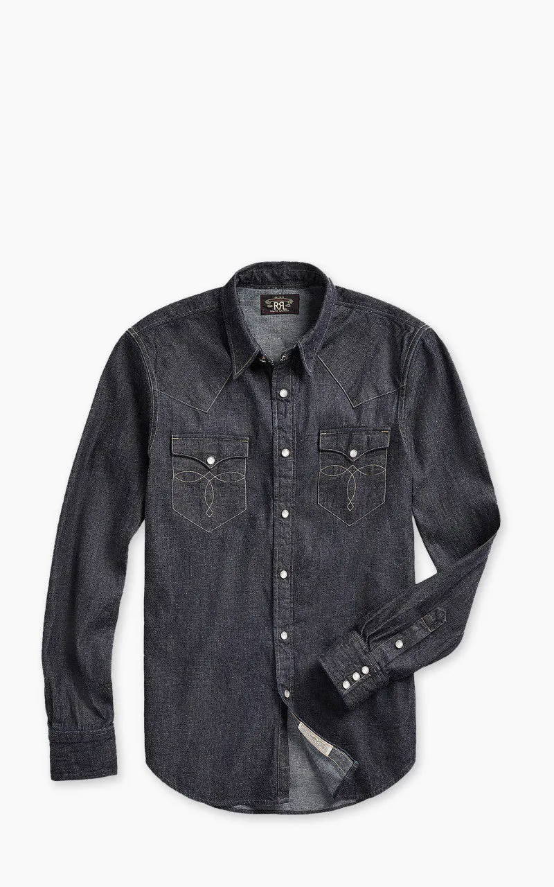 RRL Buffalo Western Shirt Denim Indigo Rinse sold by Cultizm