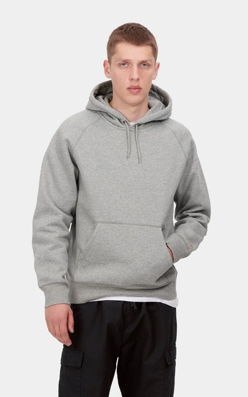 Carhartt WIP Hooded Chase Sweatshirt Grey Heather/Gold sold by Cultizm product image thumbnail 2