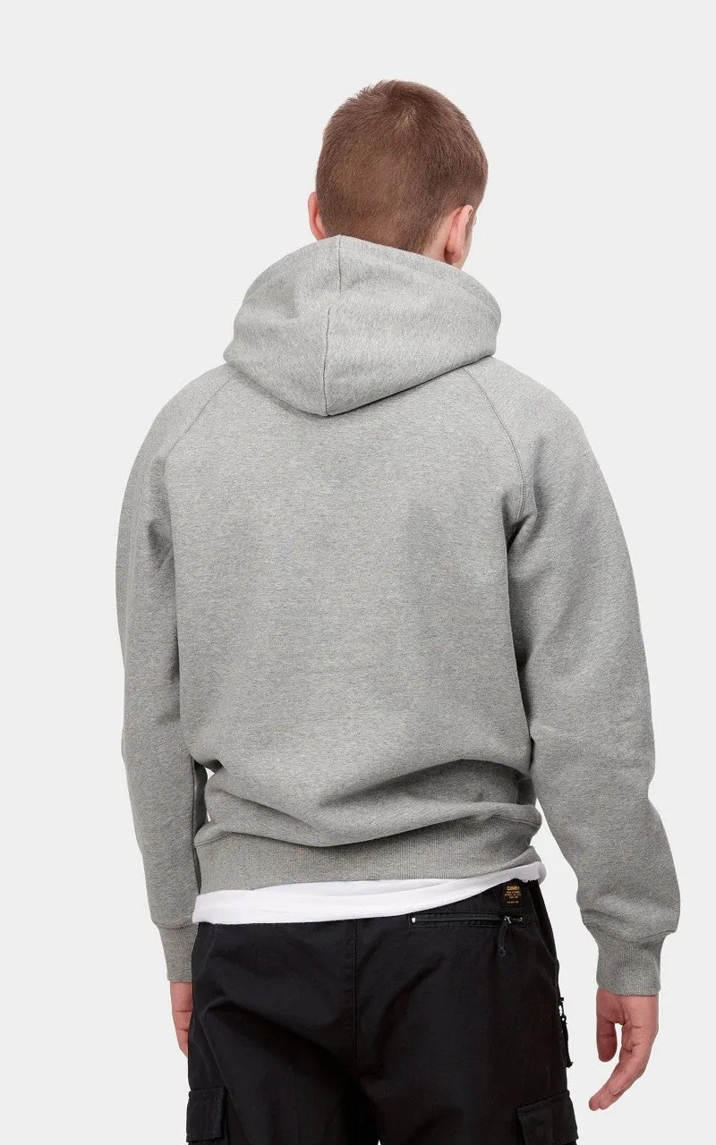 Carhartt WIP Hooded Chase Sweatshirt Grey Heather/Gold sold by Cultizm product image thumbnail 3