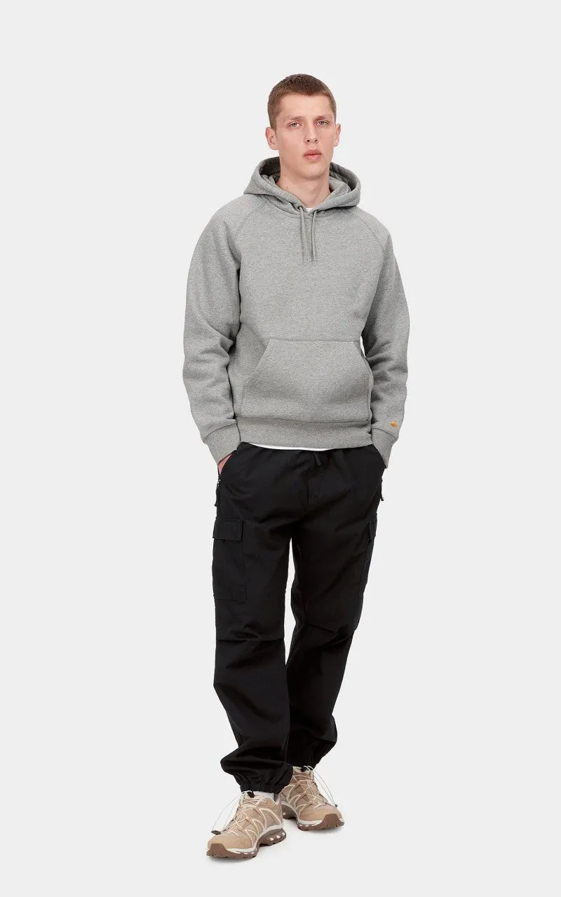 Carhartt WIP Hooded Chase Sweatshirt Grey Heather/Gold sold by Cultizm product image thumbnail 4