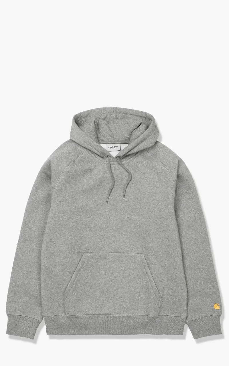 Carhartt WIP Hooded Chase Sweatshirt Grey Heather/Gold sold by Cultizm