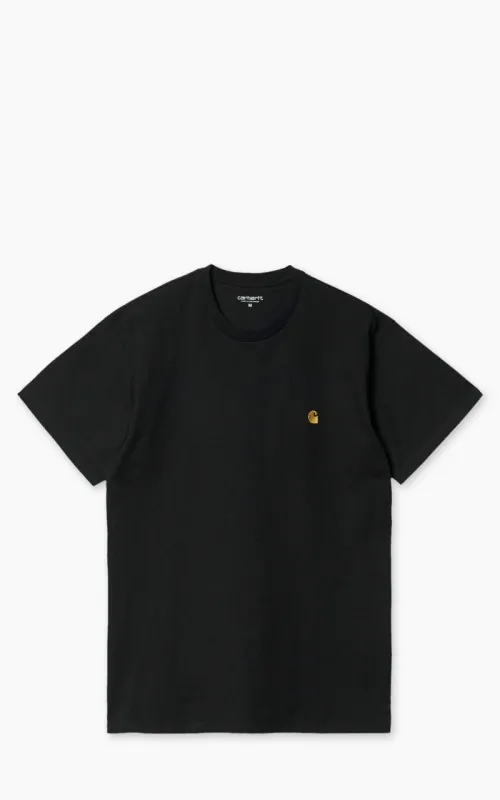 Carhartt WIP S/S Chase T-Shirt Black/Gold sold by Cultizm