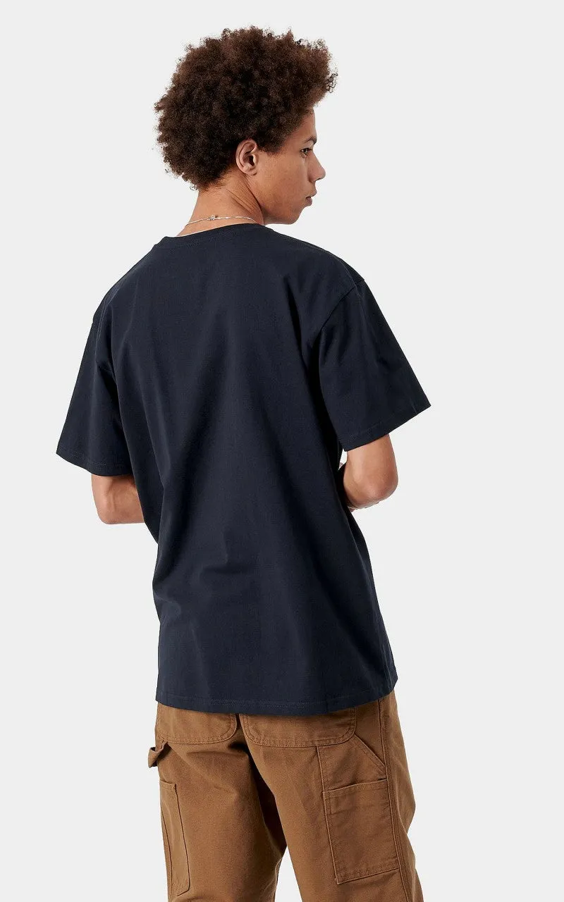Carhartt WIP S/S Chase T-Shirt Dark Navy/Gold sold by Cultizm product image thumbnail 3