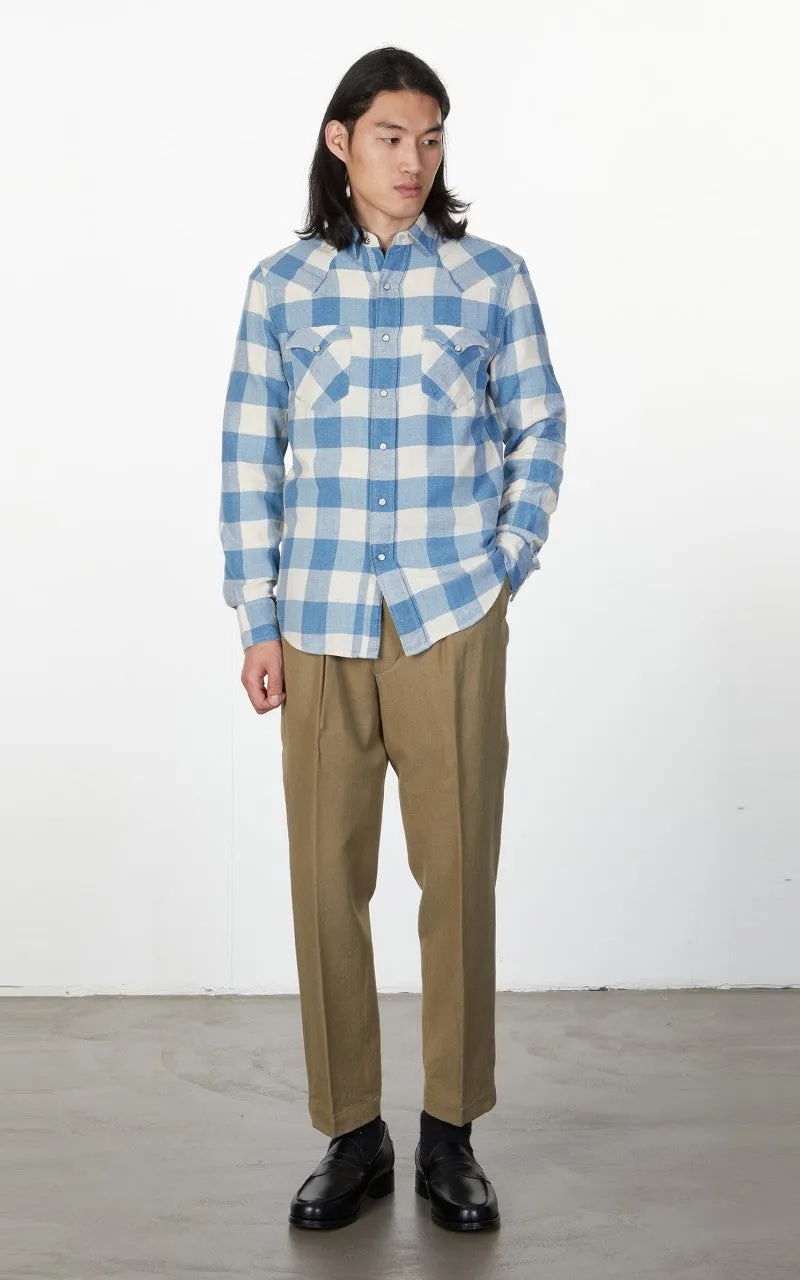 RRL Buffalo Western Shirt Indigo/Cream sold by Cultizm product image thumbnail 2