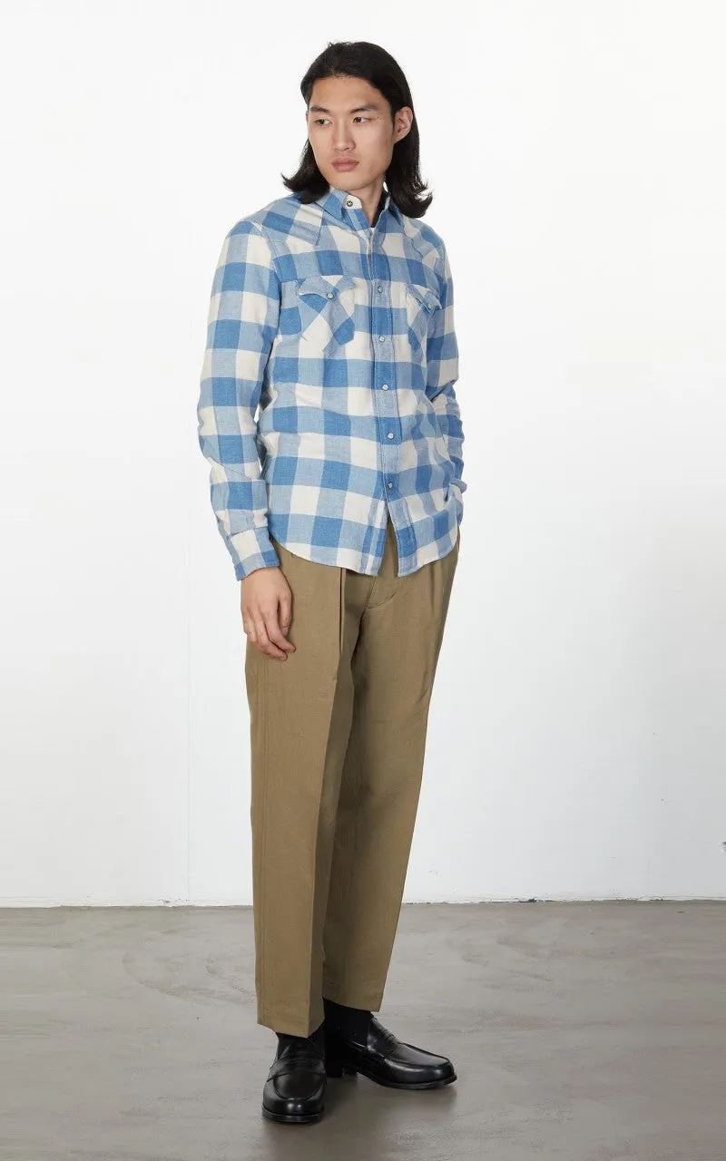 RRL Buffalo Western Shirt Indigo/Cream sold by Cultizm product image thumbnail 3