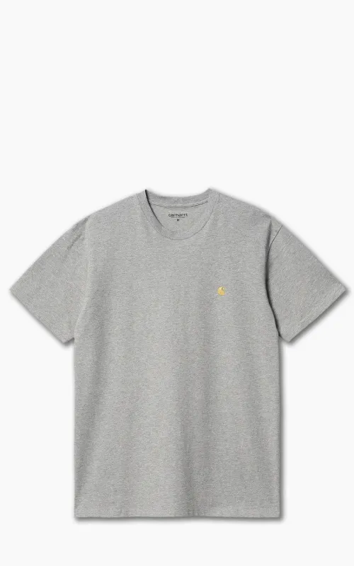 Carhartt WIP S/S Chase T-Shirt Grey Heather/Gold sold by Cultizm