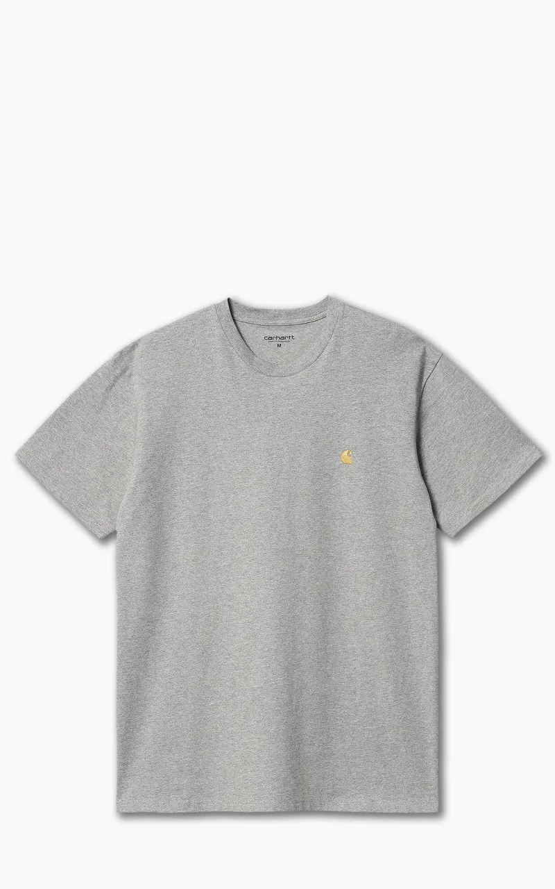 Carhartt WIP S/S Chase T-Shirt Grey Heather/Gold sold by Cultizm