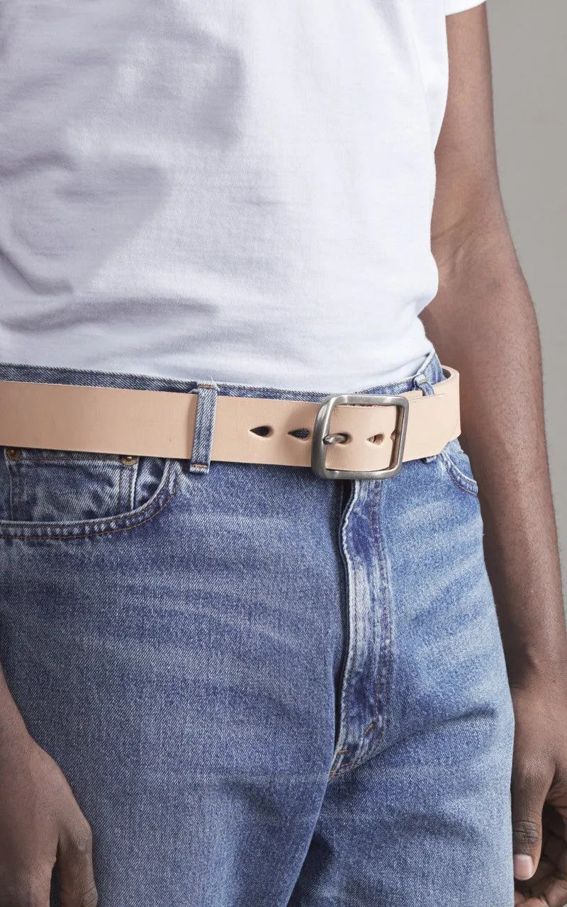 Naked & Famous Denim Thick Belt Bovine Leather 7mm Natural Tan sold by Cultizm product image thumbnail 2