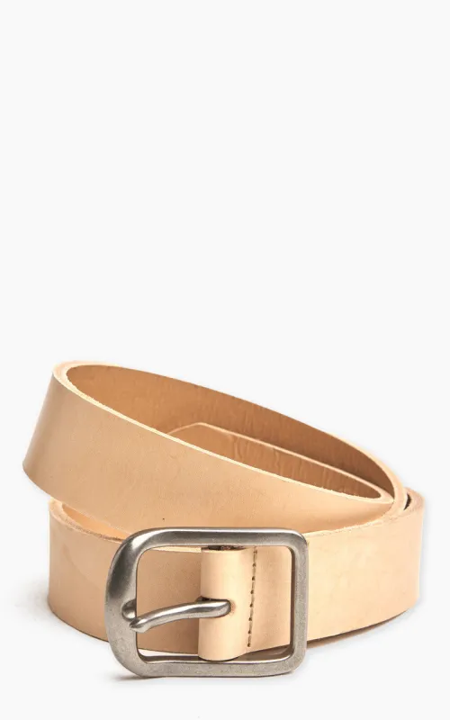 Naked & Famous Denim Thick Belt Bovine Leather 7mm Natural Tan sold by Cultizm