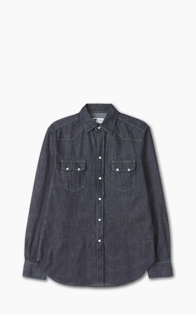 Tellason Cowboy Shirt Dry Indigo sold by Cultizm