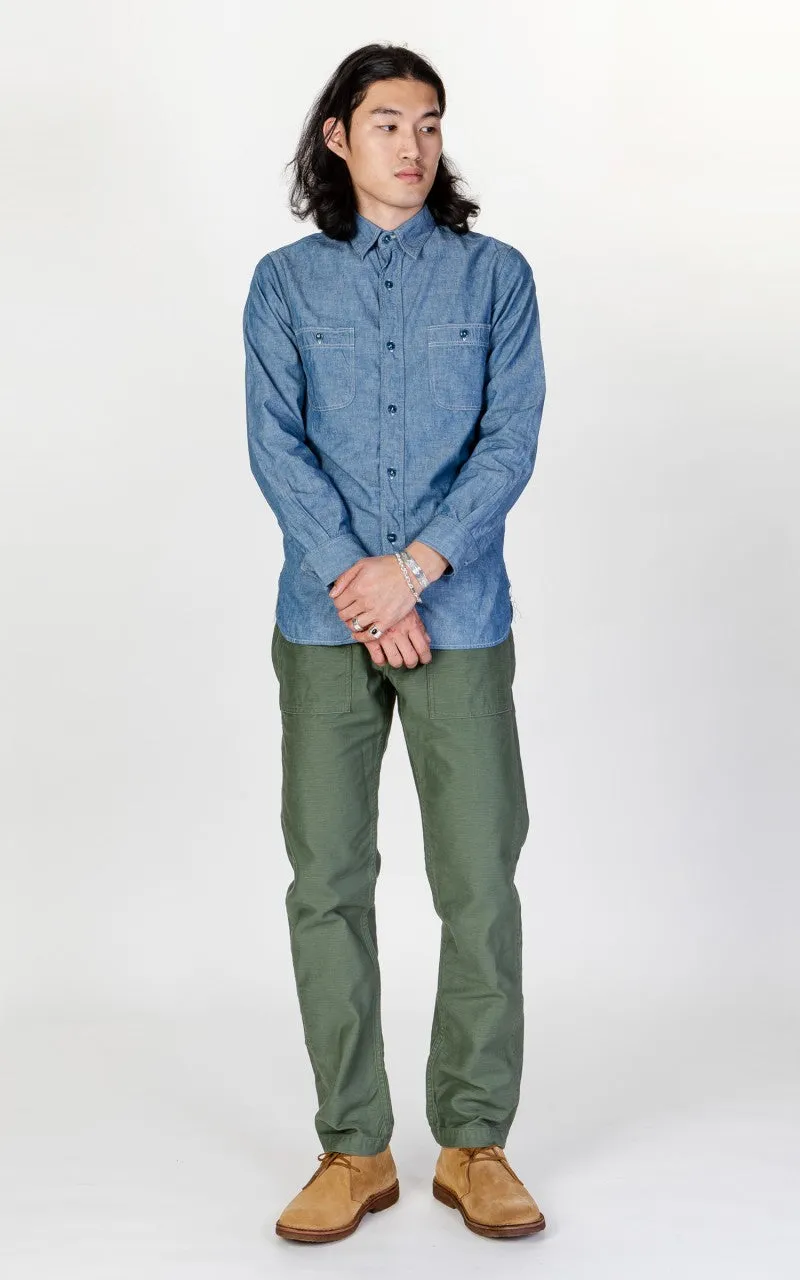Orslow Chambray Work Shirt Blue sold by Cultizm product image thumbnail 3